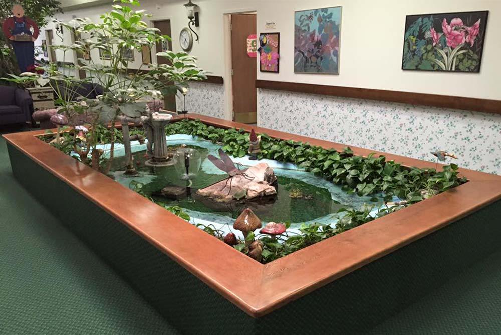 Gardens Assisted Living water feature inside